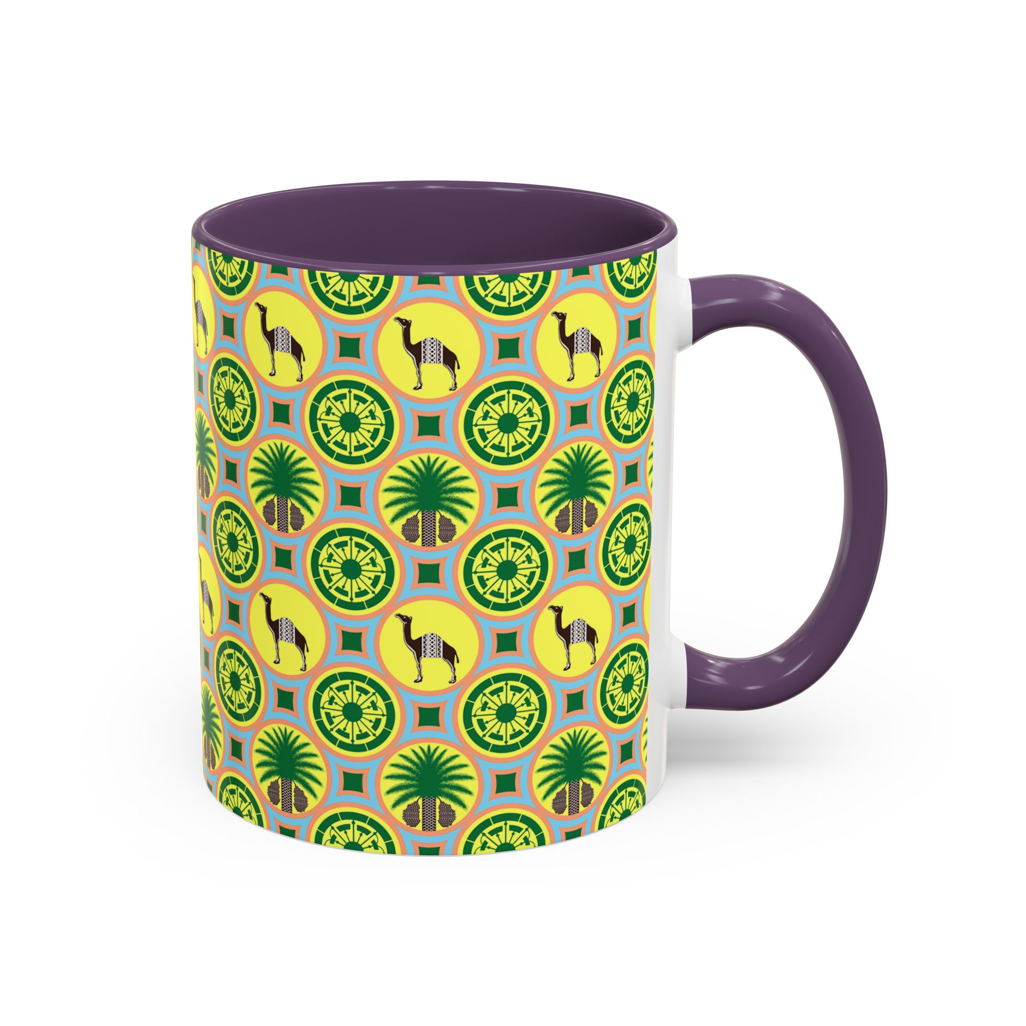 Classic Tent Desert Tile Camel Accent Coffee Mug – Patterned Palm & Medallion Design (11/15 oz) - Image 26
