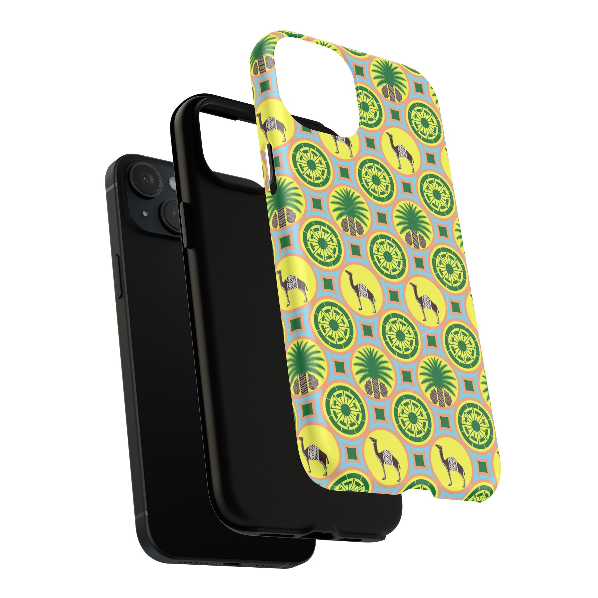 Classic Tent Pattern Tough Magnetic Phone Case — Yellow Green Geometric Protection - 图片 18