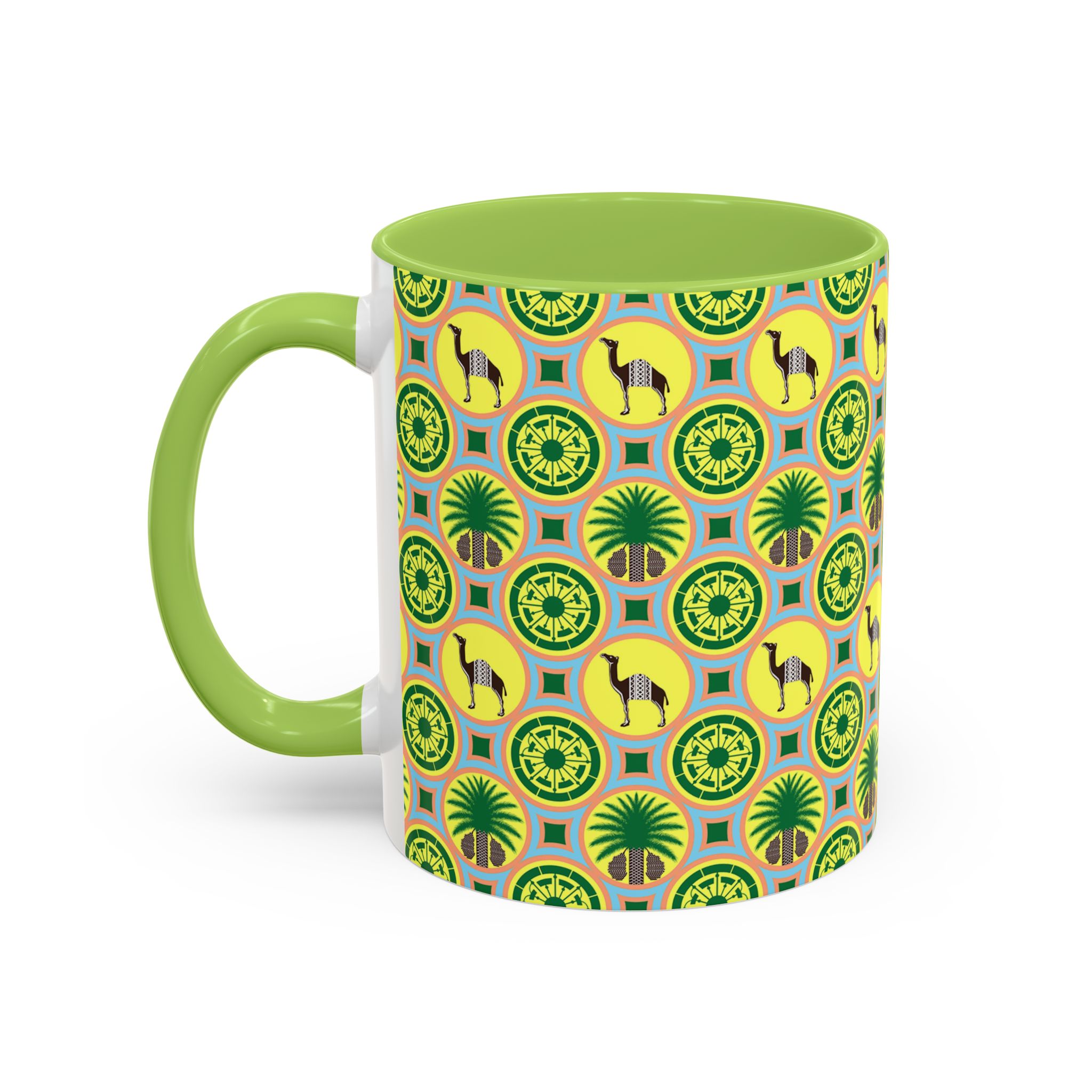 Classic Tent Desert Tile Camel Accent Coffee Mug – Patterned Palm & Medallion Design (11/15 oz) - Image 35