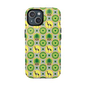 Classic Tent Pattern Tough Magnetic Phone Case — Yellow Green Geometric Protection