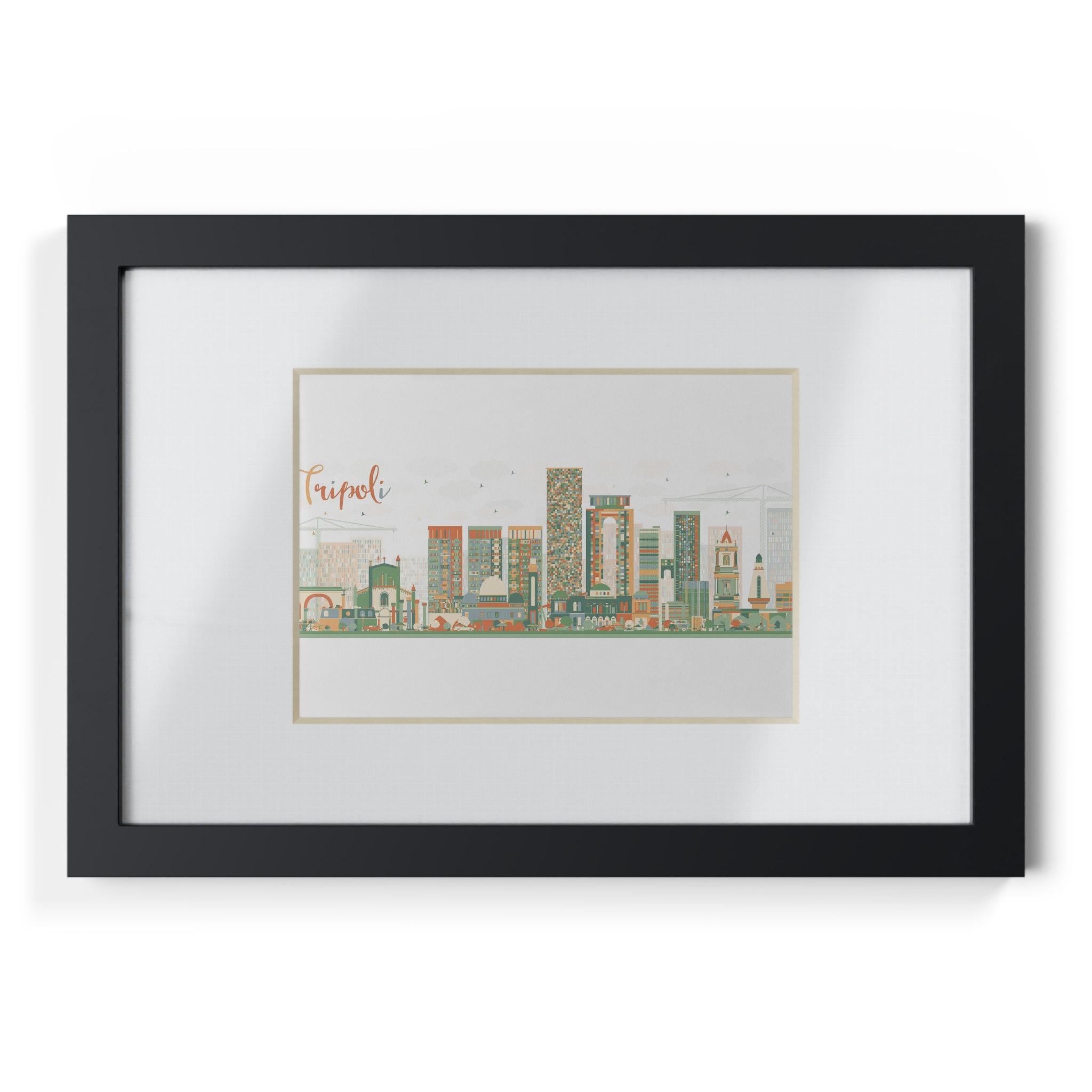Tripoli Skyline | Framed Posters, Black