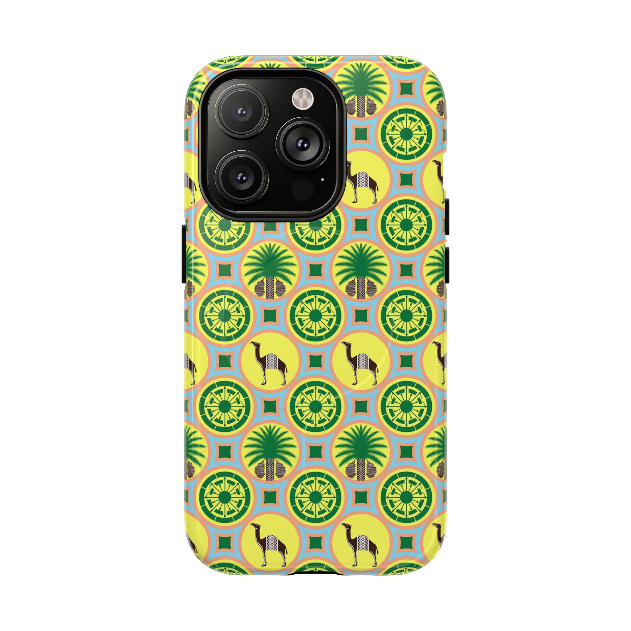 Classic Tent Pattern Tough Magnetic Phone Case — Yellow Green Geometric Protection - 图片 31