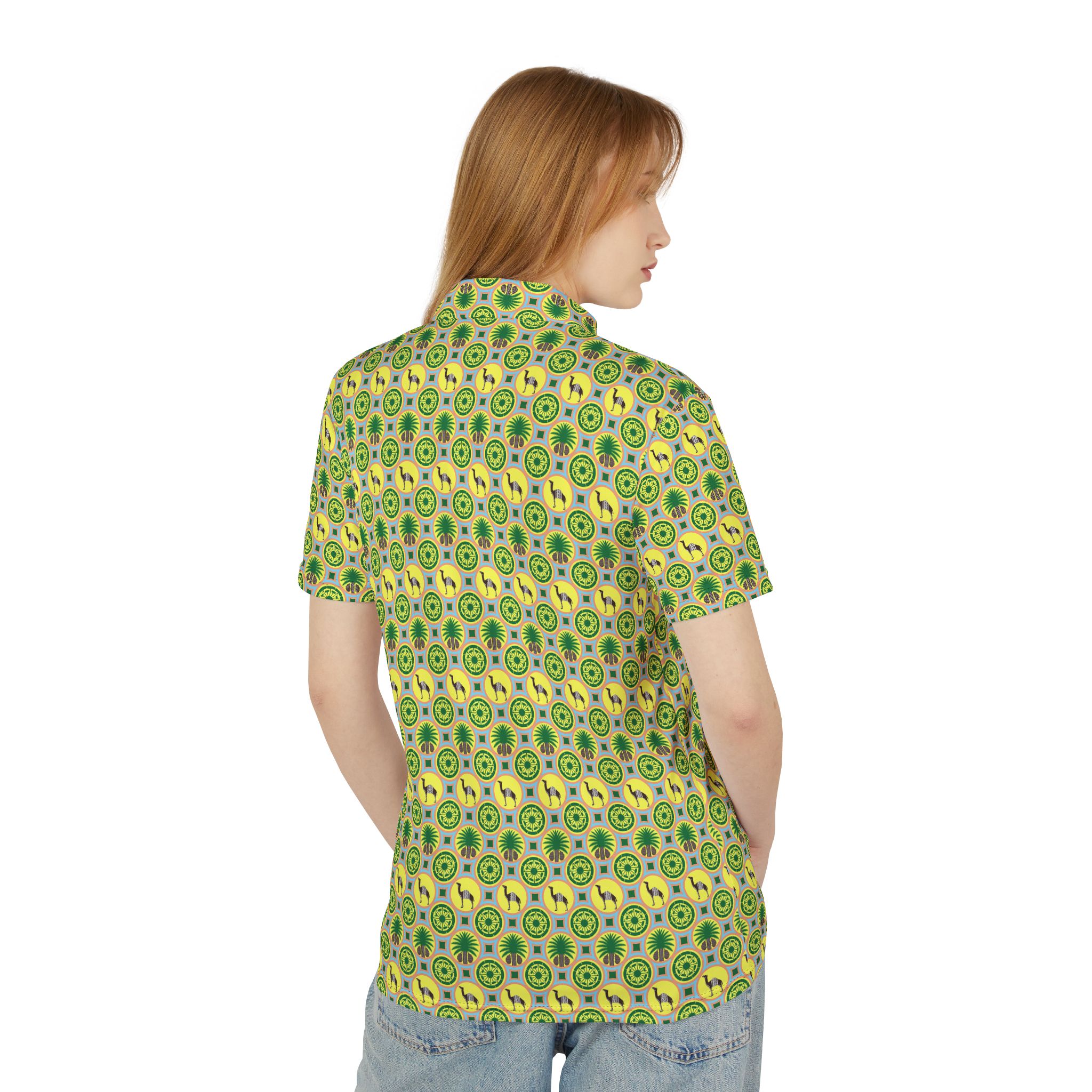 Classic Tent Pattern Polo Shirt – All-Over Print Tropical Golf Shirt – Image 6