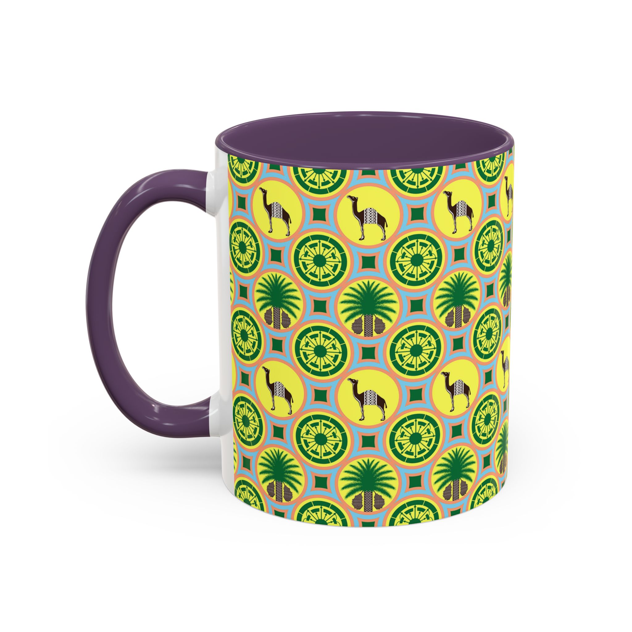 Classic Tent Desert Tile Camel Accent Coffee Mug – Patterned Palm & Medallion Design (11/15 oz) - Image 27