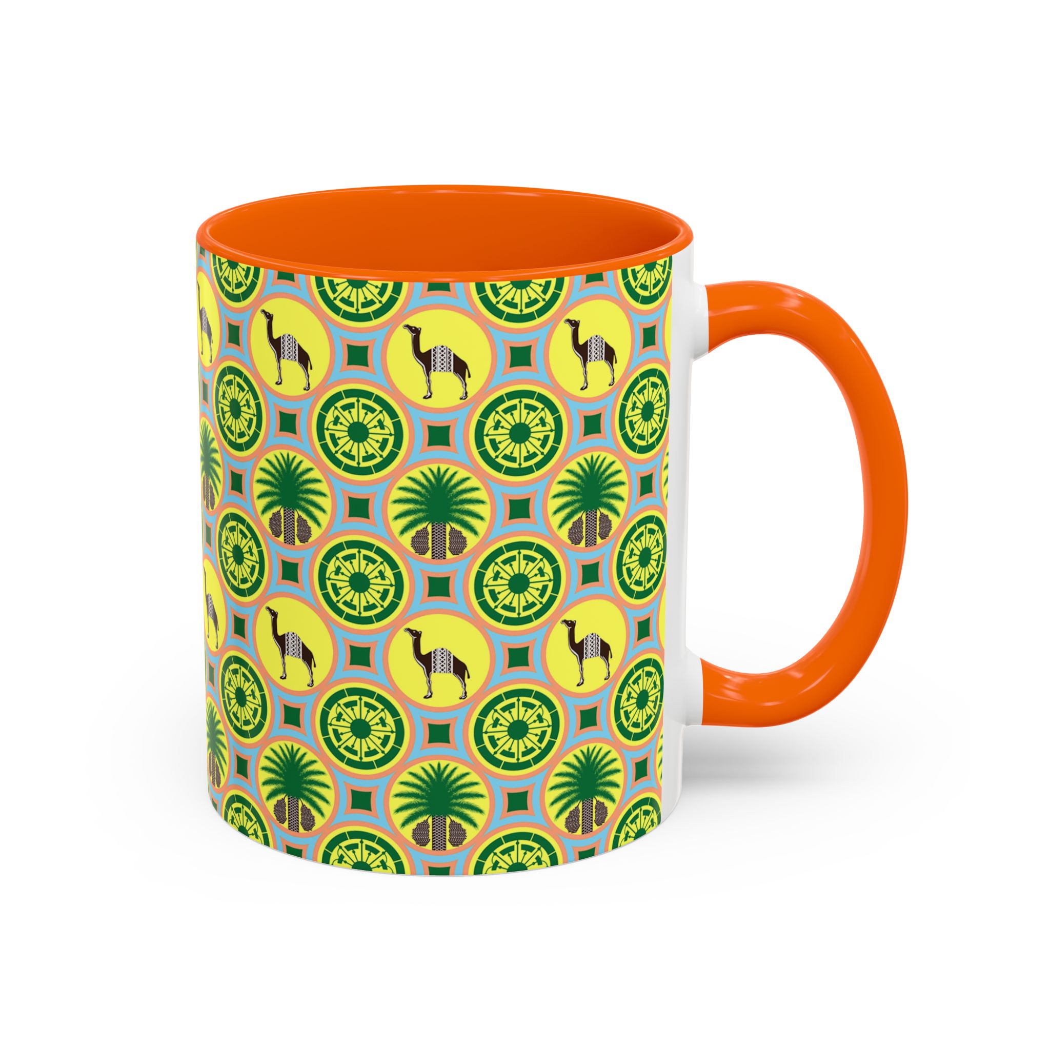 Classic Tent Desert Tile Camel Accent Coffee Mug – Patterned Palm & Medallion Design (11/15 oz) - Image 22