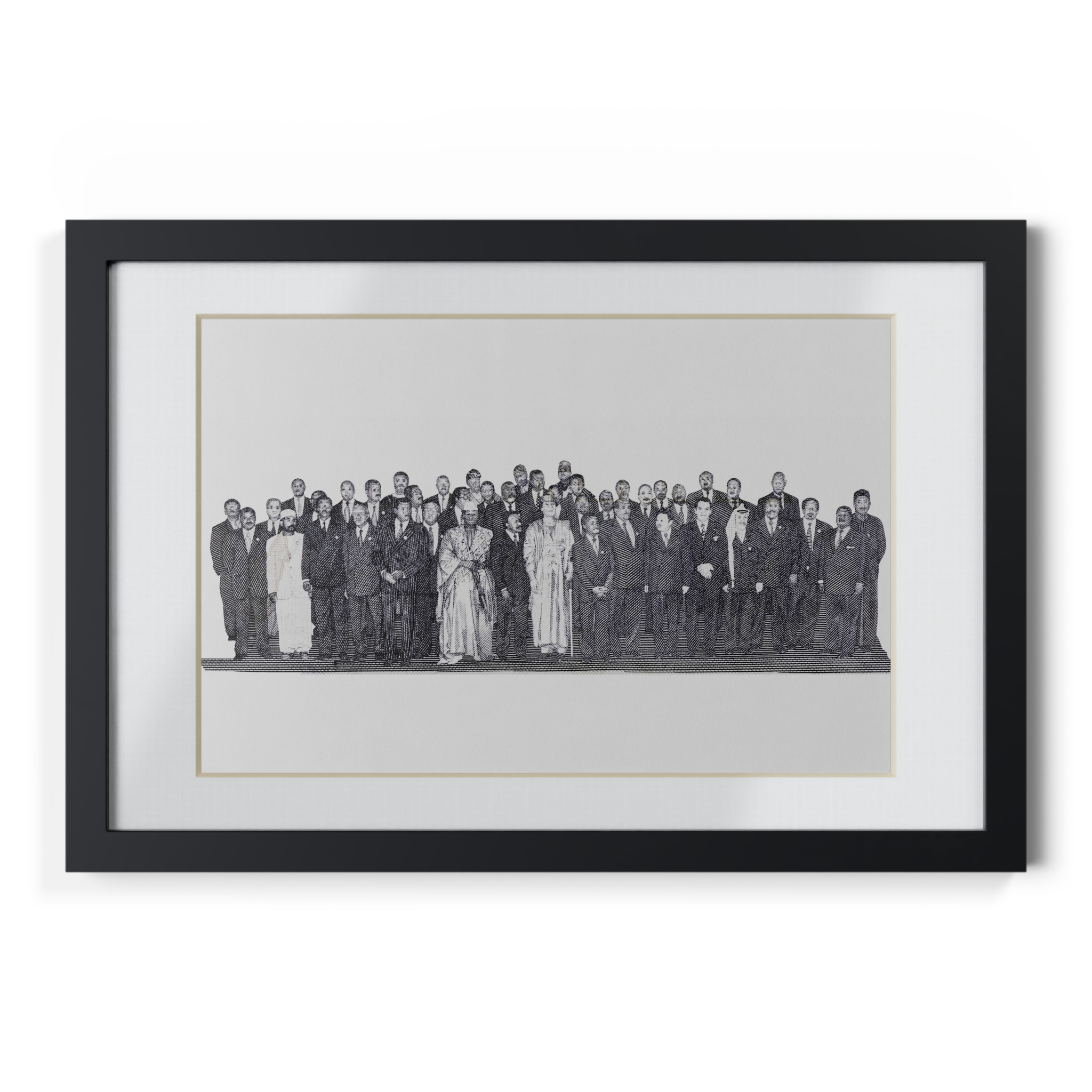 African Union Cutout (B&W) | Framed Posters, Black - Imagen 13