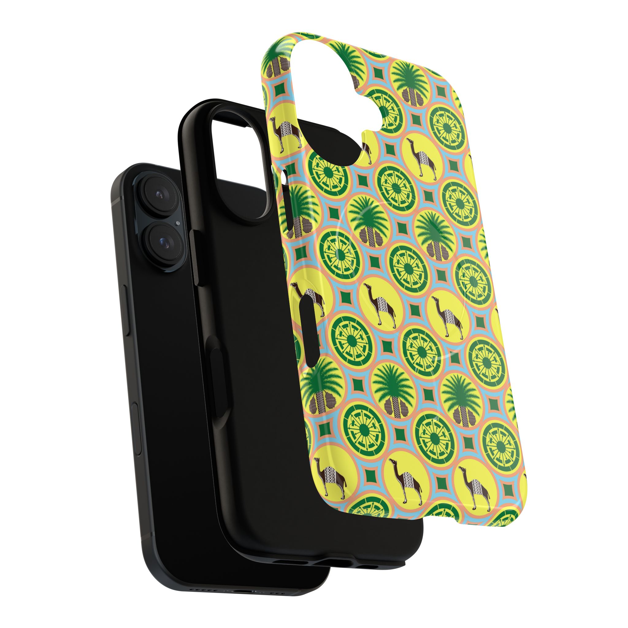 Classic Tent Pattern Tough Magnetic Phone Case — Yellow Green Geometric Protection - 图片 63