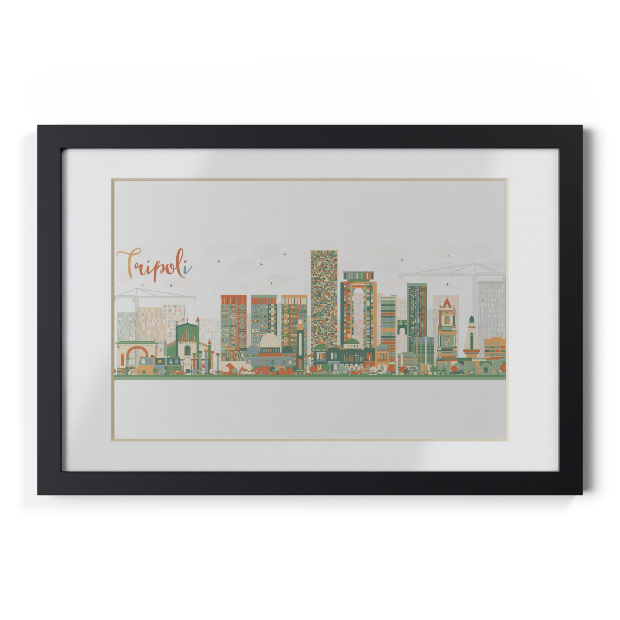 Tripoli Skyline | Framed Posters, Black - Imagen 13