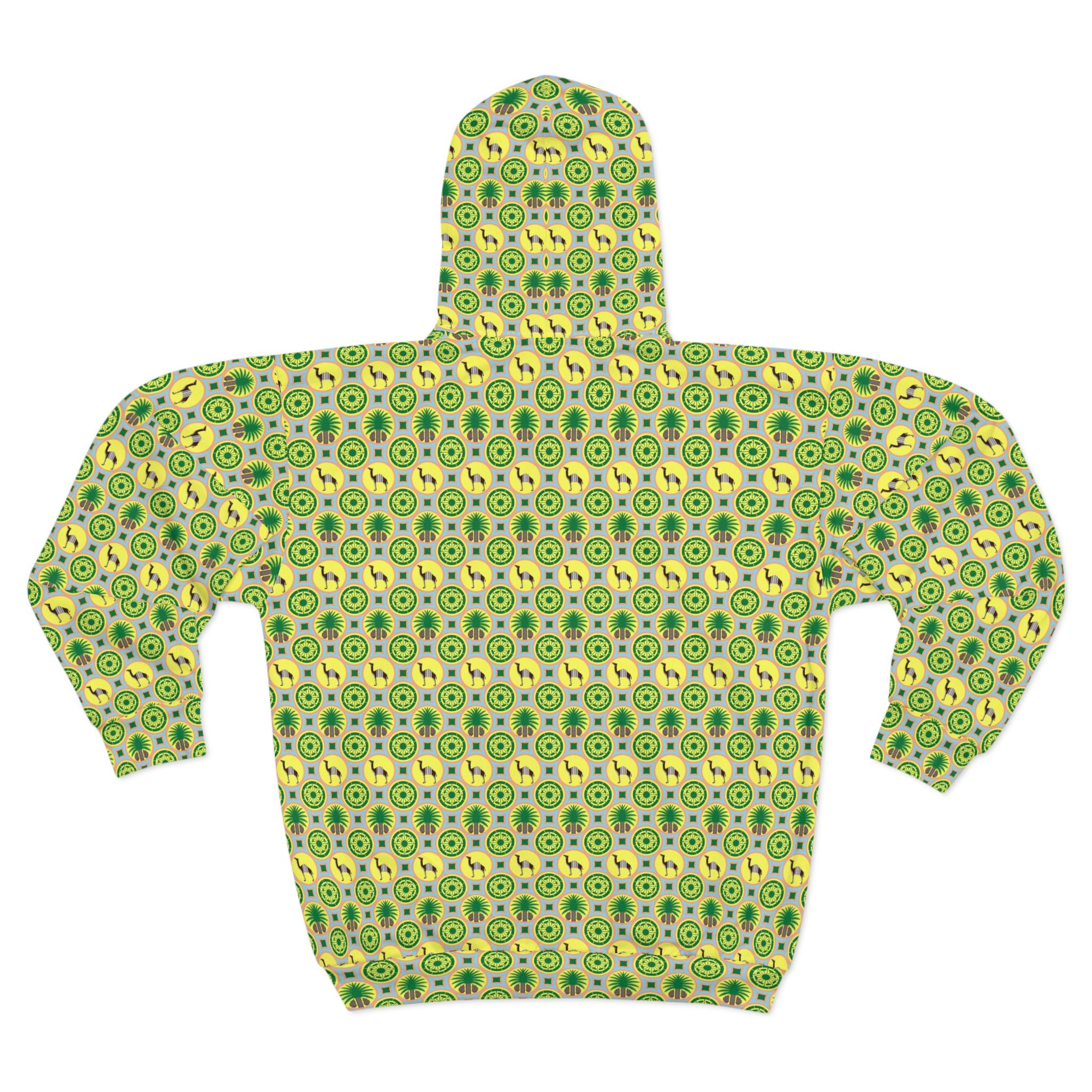 Classic Tent Pattern Zip Hoodie — All-Over Print Design – Image 3