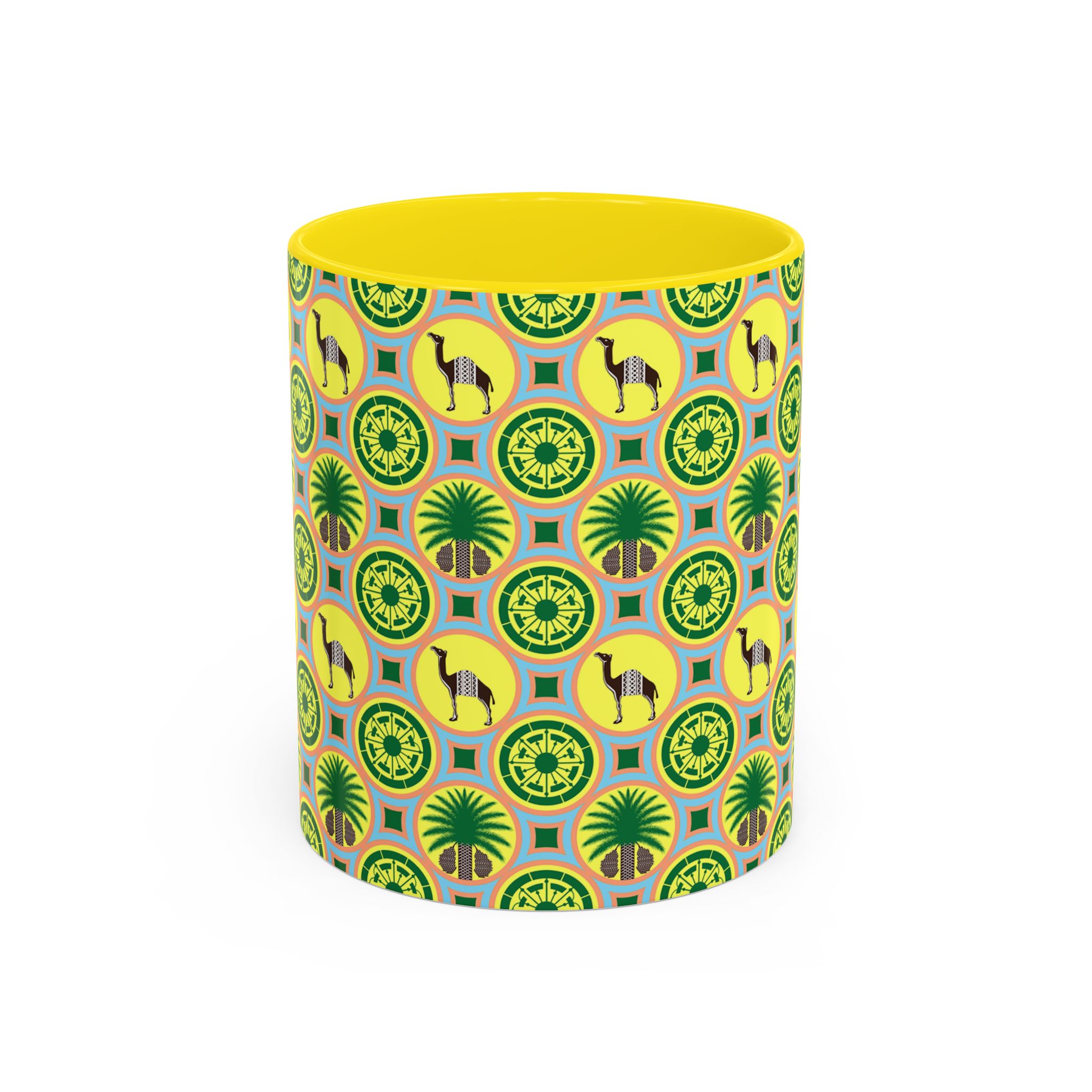Classic Tent Desert Tile Camel Accent Coffee Mug – Patterned Palm & Medallion Design (11/15 oz) - Image 29