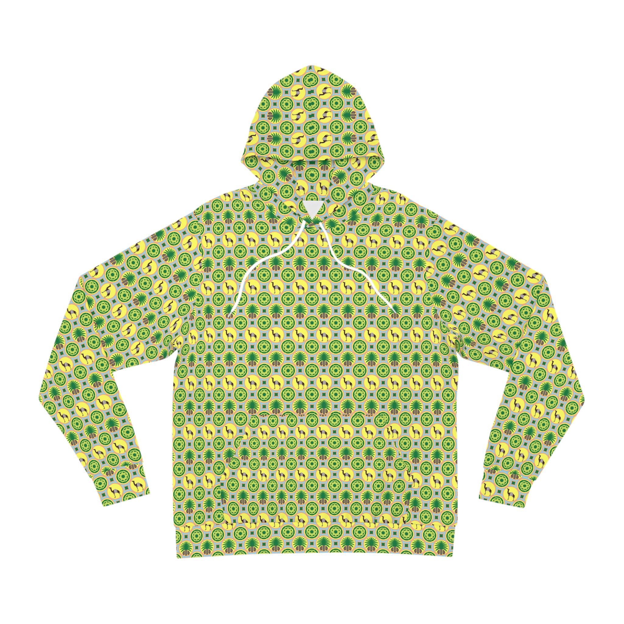 Classic Tent Green Retro All-Over Print Hoodie - Imagen 2