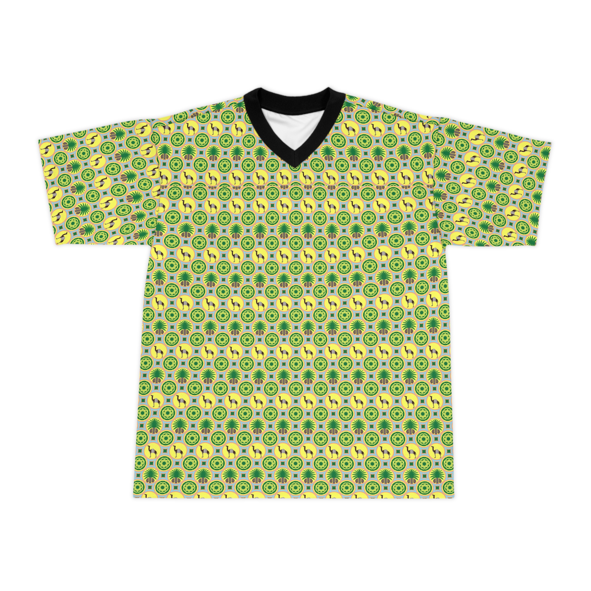 Classic Tent Green Pattern Football Jersey - All-Over-Print Casual Shirt - 图片 2
