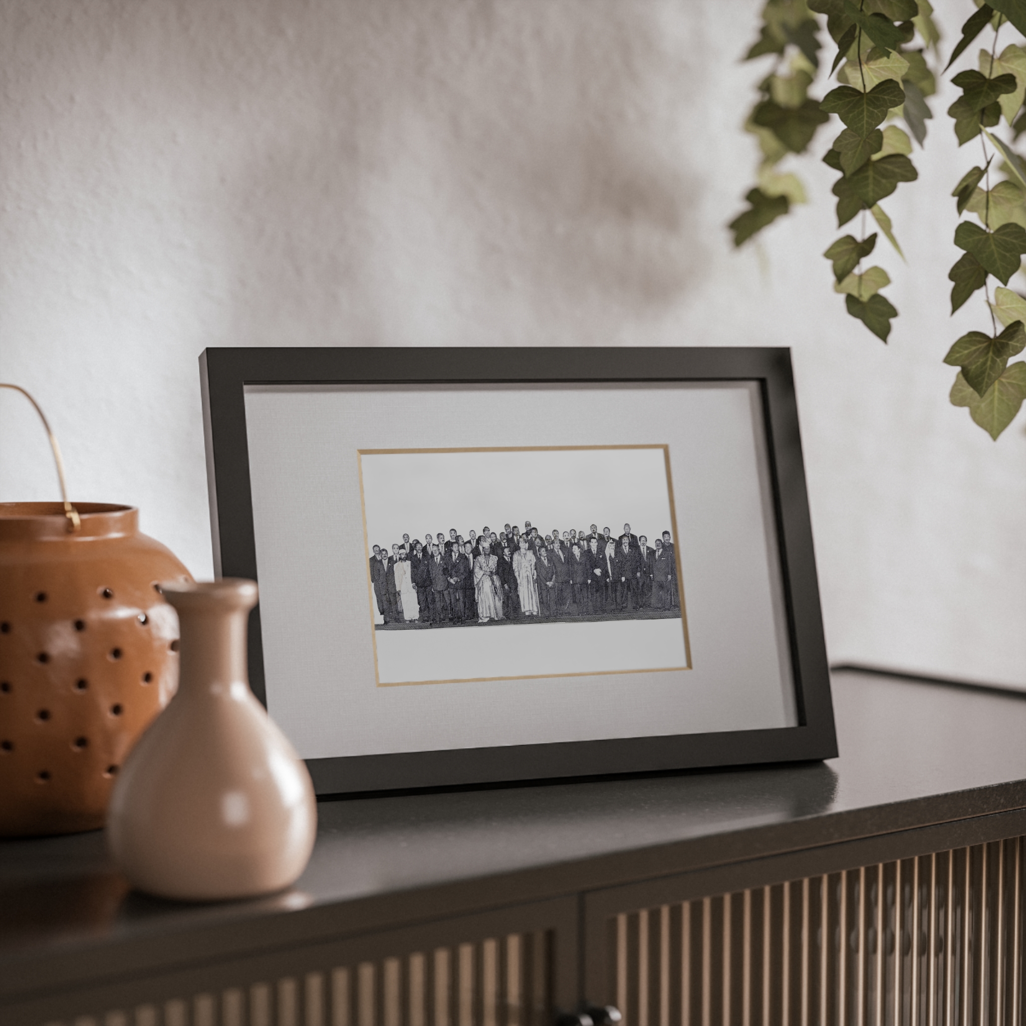 African Union Cutout (B&W) | Framed Posters, Black - Imagen 4