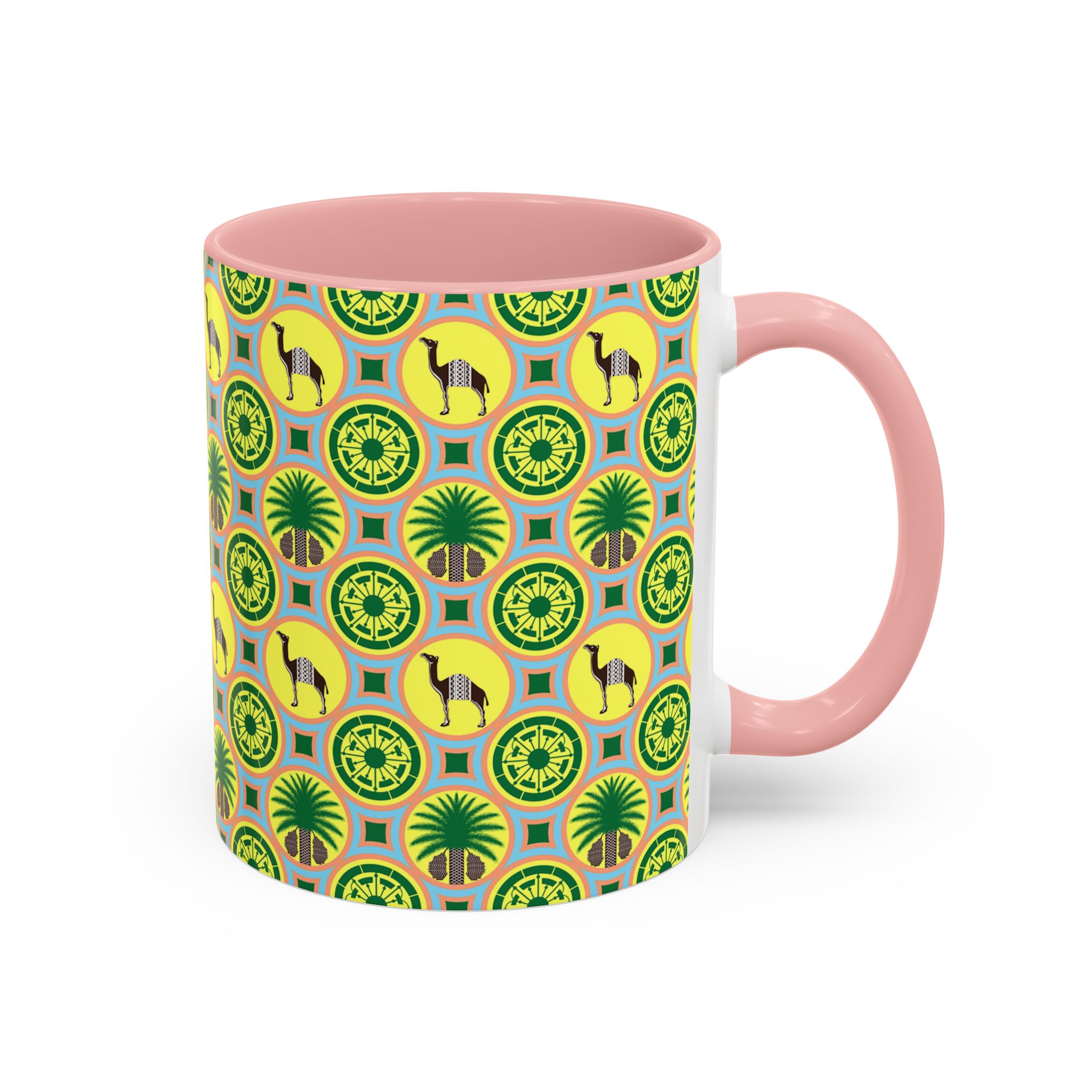 Classic Tent Desert Tile Camel Accent Coffee Mug – Patterned Palm & Medallion Design (11/15 oz) - Image 10
