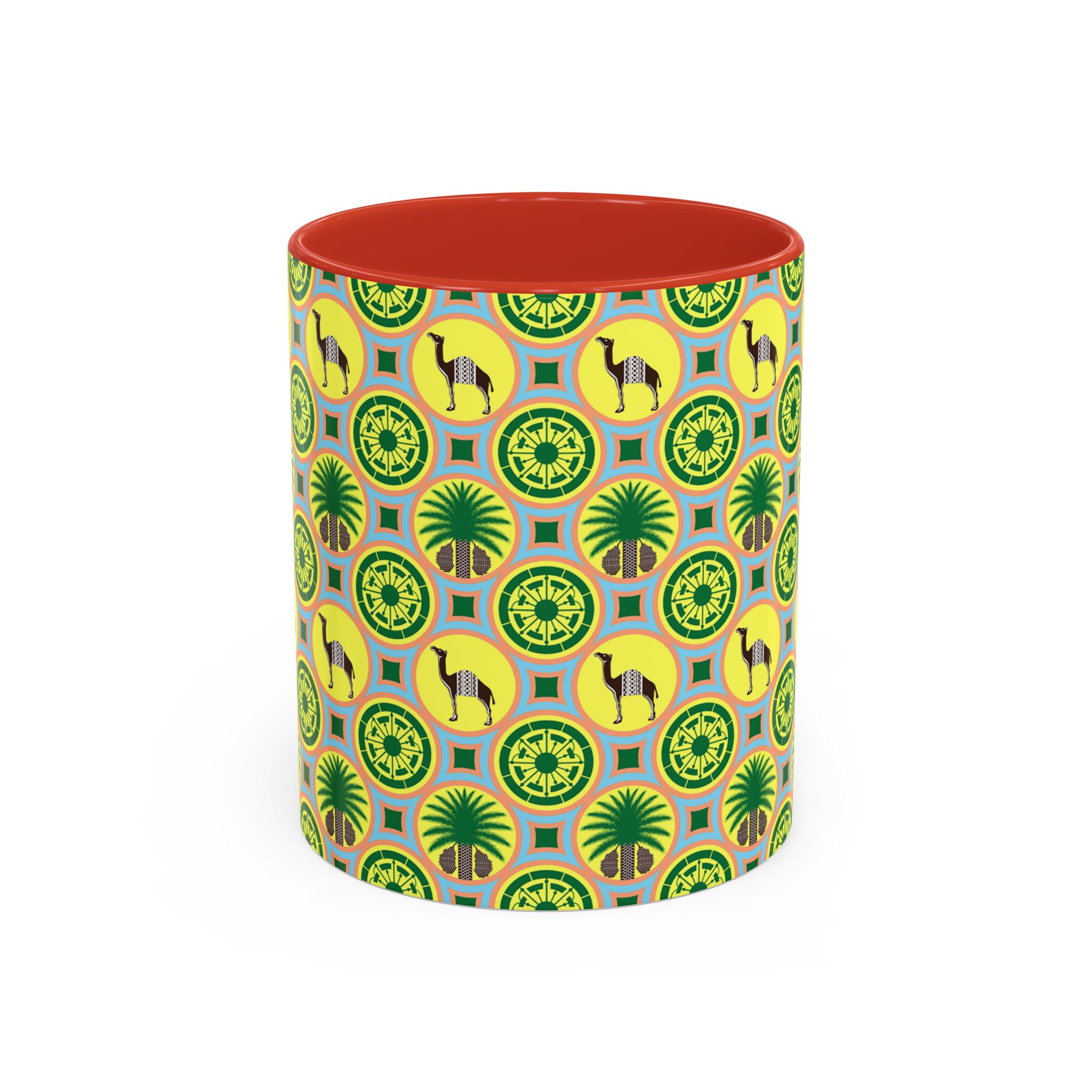 Classic Tent Desert Tile Camel Accent Coffee Mug – Patterned Palm & Medallion Design (11/15 oz) - Image 13