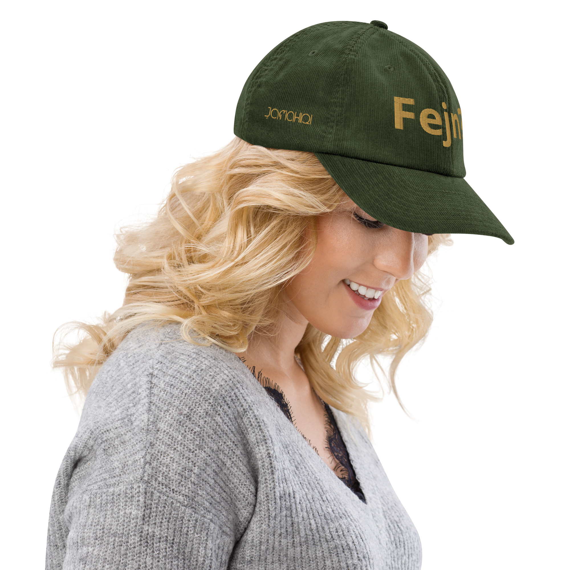 Fejn? Green & Gold Corduroy Hat - Imagen 3