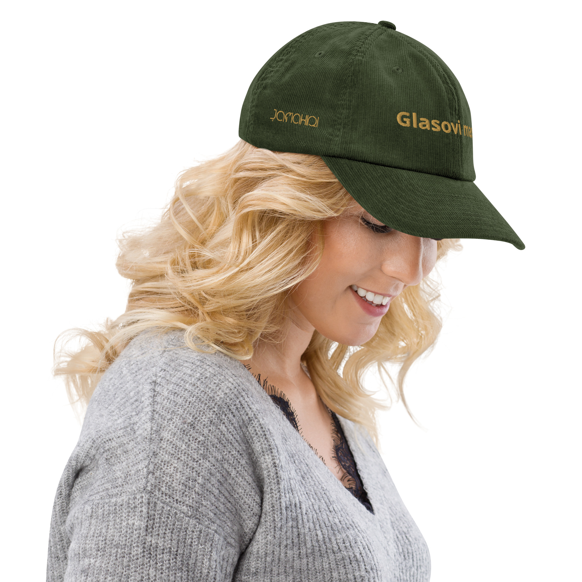 Glasovi masa Green & Gold Corduroy Hat - 图片 3